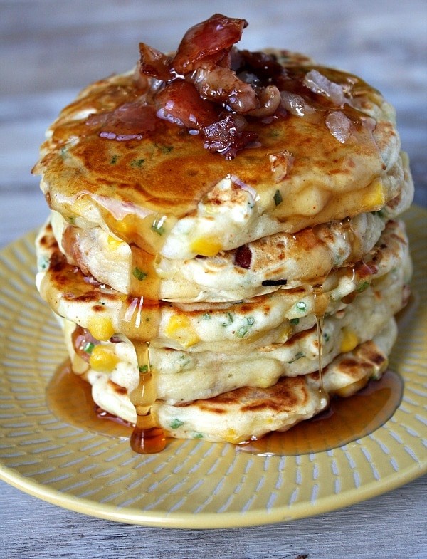 Bacon and corn griddle cakes