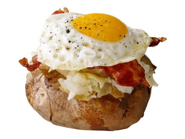 Bacon and egg stuffed potatoes