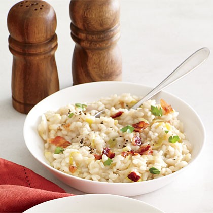 Bacon and leek risotto