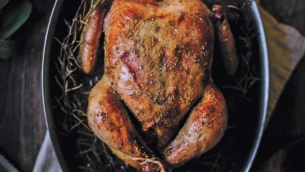 Bacon and maple roast chicken