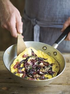 Bacon and radicchio omelette