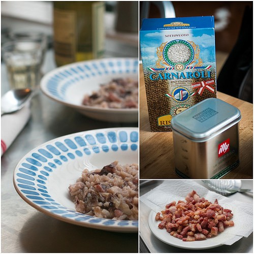 Bacon and radicchio risotto