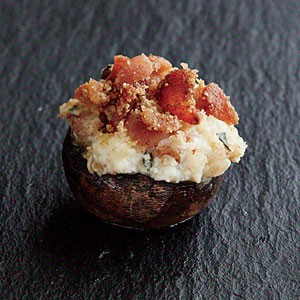 Bacon and ricotta-stuffed mushrooms