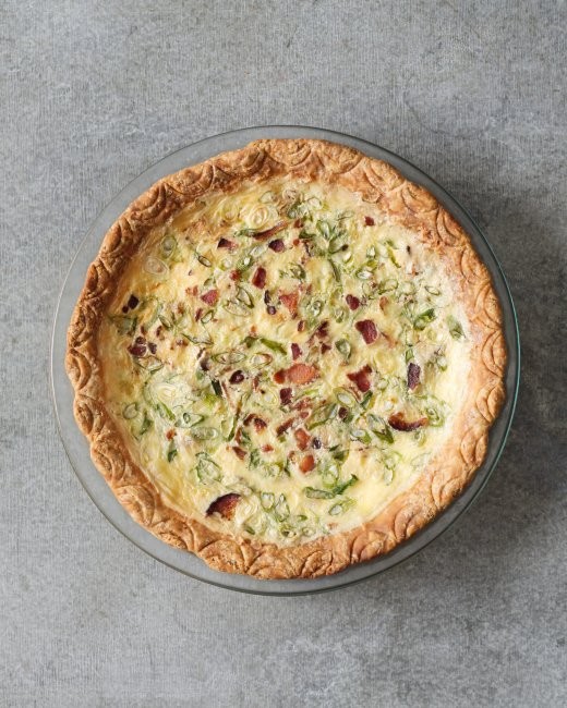 Bacon and scallion quiche