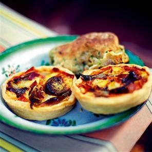 Bacon and shallot tarts