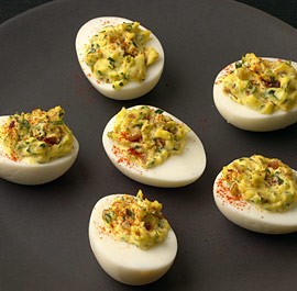 Bacon and smoked paprika deviled eggs