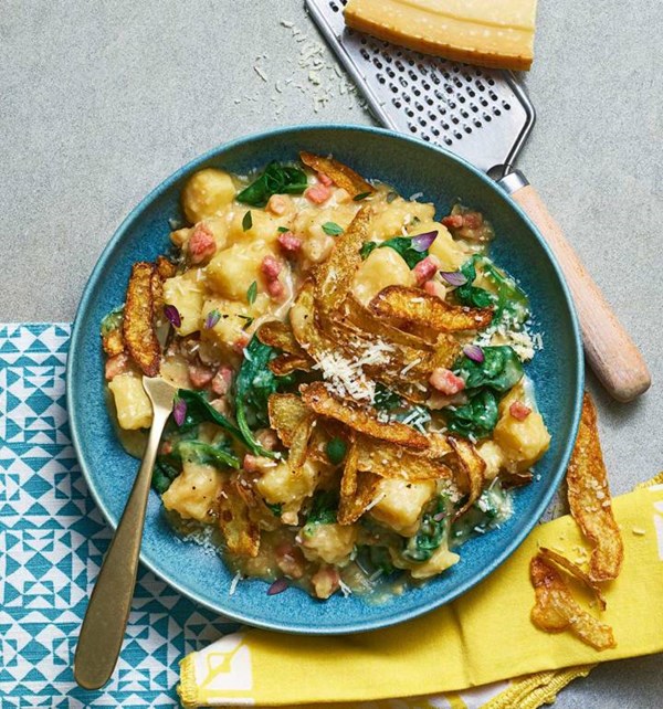 Bacon and spinach 'pototto'