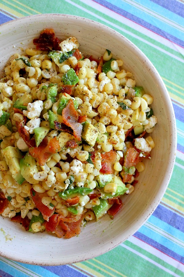 Bacon, avocado and corn salad
