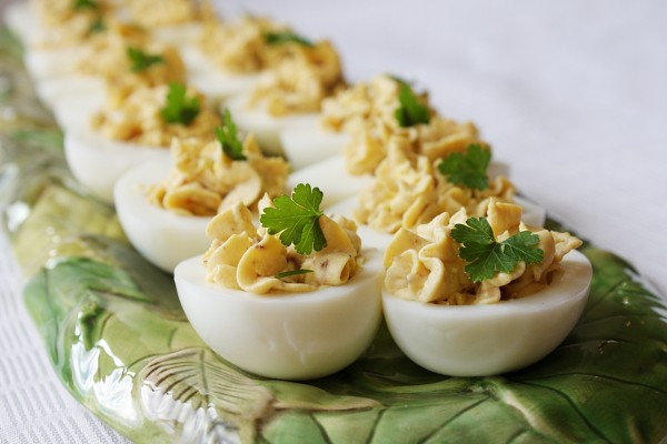 Bacon-balsamic deviled eggs