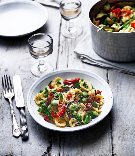 Bacon, beans and lemon carbonara