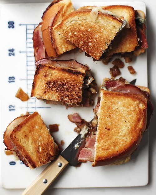 Bacon-blue cheese sandwiches