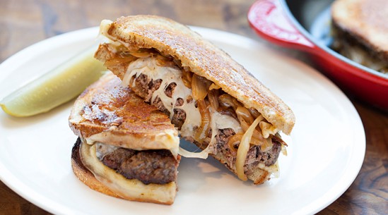 Bacon-boosted patty melt 
