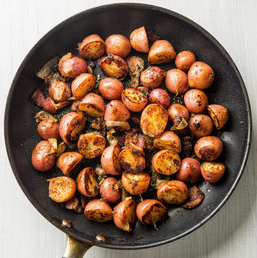 Bacon-braised red potatoes