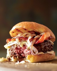 Bacon burgers on brioche buns