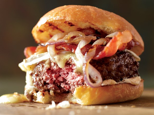 Bacon burgers on brioche buns