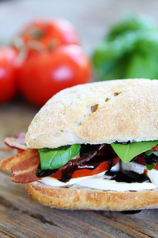Bacon Caprese sandwich