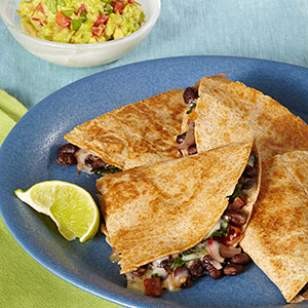 Bacon chard quesadillas