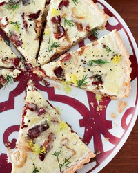 Bacon, cheddar and onion quiche
