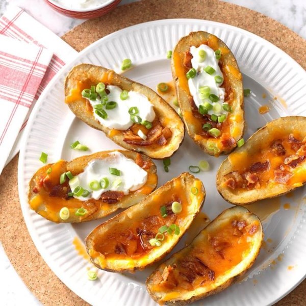 Bacon cheddar potato skins 