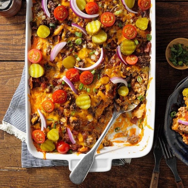 Bacon cheeseburger casserole