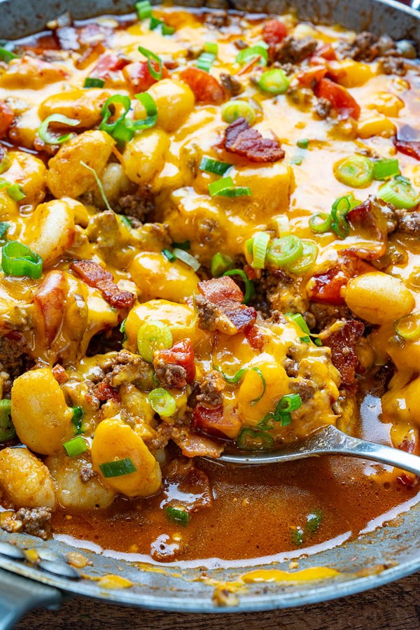 Bacon cheeseburger gnocchi