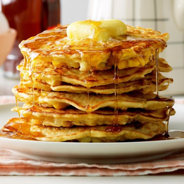 Bacon corn pancakes