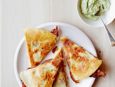 Bacon, date and Manchego quesadillas