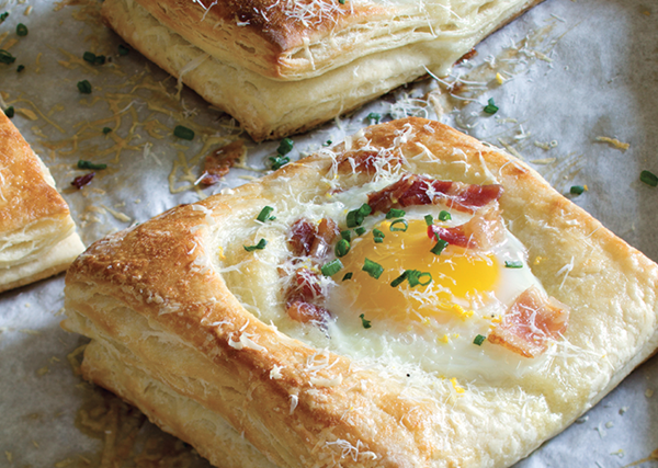 Bacon, egg, and cheese Danish