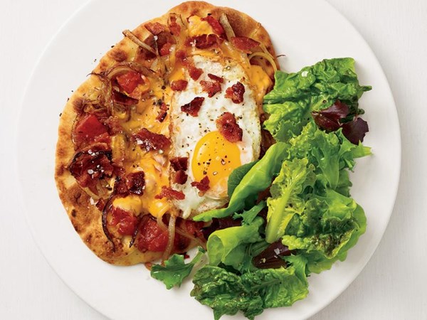 Bacon, egg and cheese flatbreads