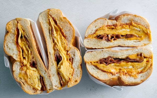 Bacon, egg and cheese sandwich