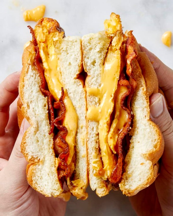 Bacon, egg, and cheese sandwich