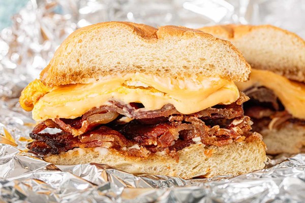 Bacon, egg, and cheese sandwich (BEC)