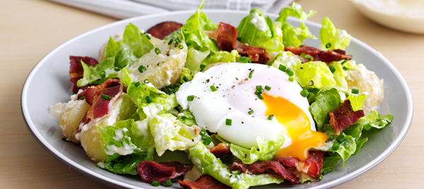 Bacon, egg and new potato Caesar
