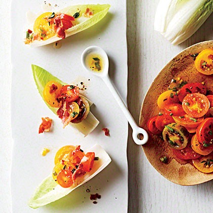 Bacon endive tomato bites