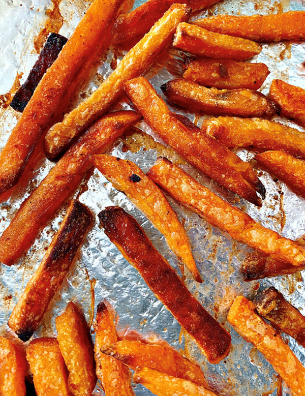 Bacon-fat sweet potato fries