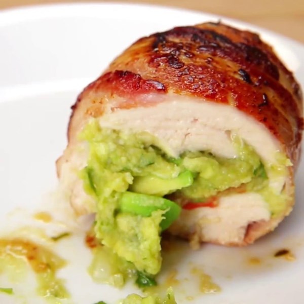 Bacon guacamole chicken bombs