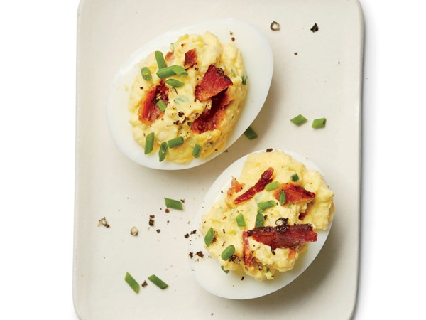Bacon-horseradish deviled eggs