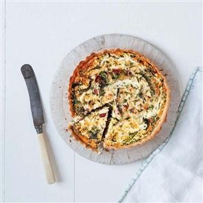 Bacon, leek and cheddar tart
