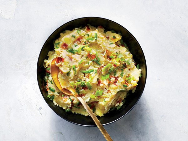 Bacon-leek mashed potatoes