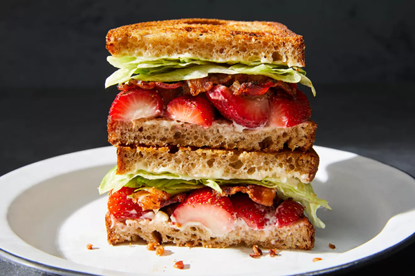 Bacon, lettuce & strawberry sandwich