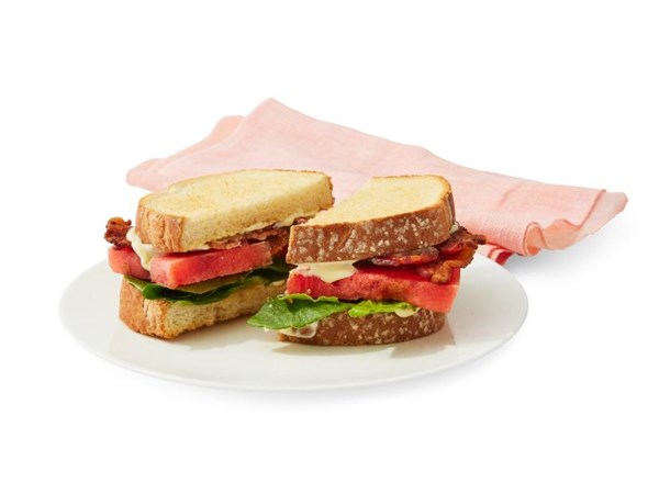 Bacon, lettuce & watermelon sandwiches 