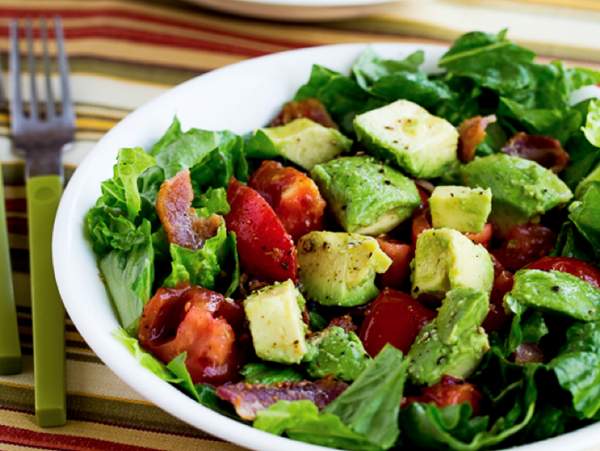 Bacon, lettuce, tomato, and avocado salad