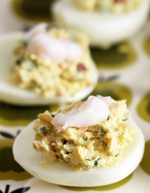 Bacon loves shrimp deviled eggs