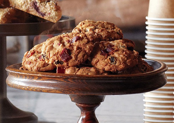 Bacon, oatmeal, and raisin cookies
