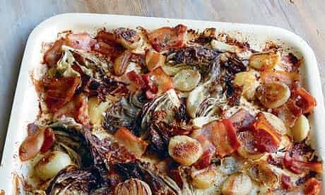 Bacon, radicchio, shallots