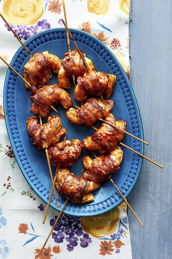 Bacon-shrimp skewers