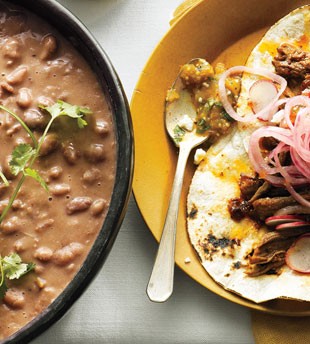 Bacon-simmered pinto beans