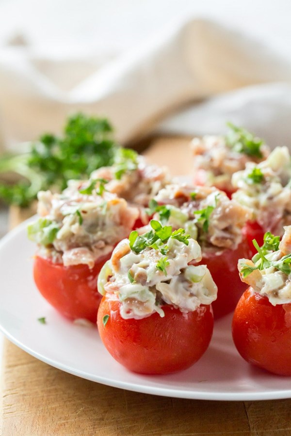 Bacon-stuffed cherry tomatoes