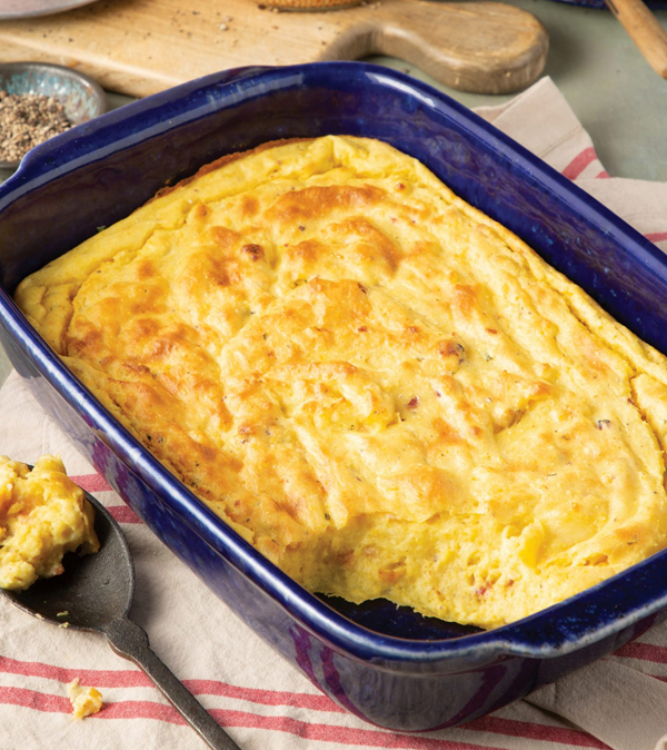 Bacon thyme spoonbread
