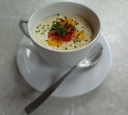 Bacon tomato chawan mushi